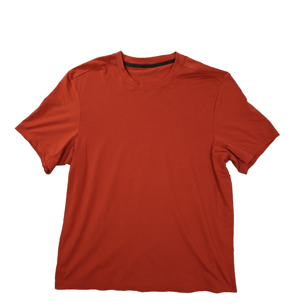 lululemon Fundamental T-Shirt Men's Large Crew Neck Rust Orange Red Casual